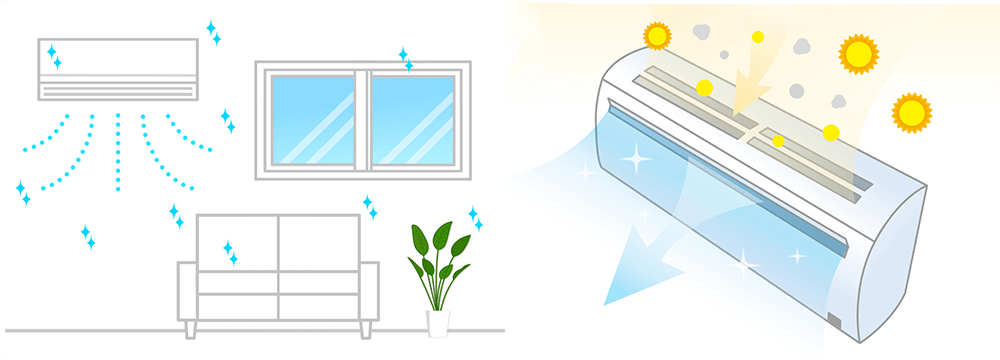 エアコンをこまめに掃除するのが難しい場合は「フィルター自動清掃機能」や「熱交換機自動清掃機能」つきのエアコンを購入するのがおすすめ